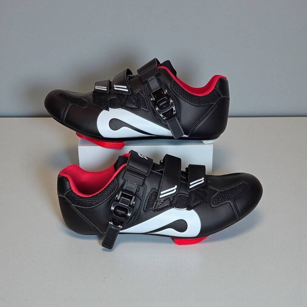 Peloton Cycling Shoes Size 40 EU/9 US SPD-SL Cleats Black Red Indoor Bike Spin